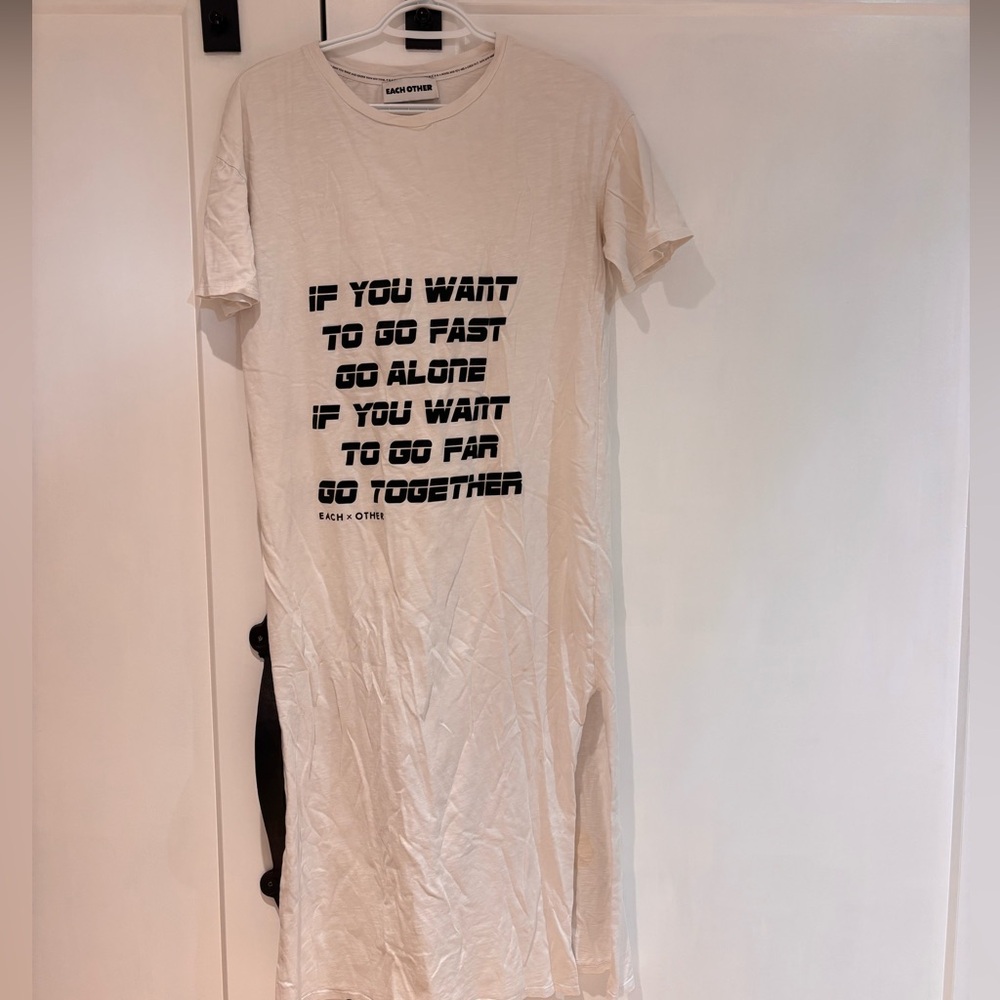 White Graphic T-Shirt Dress
